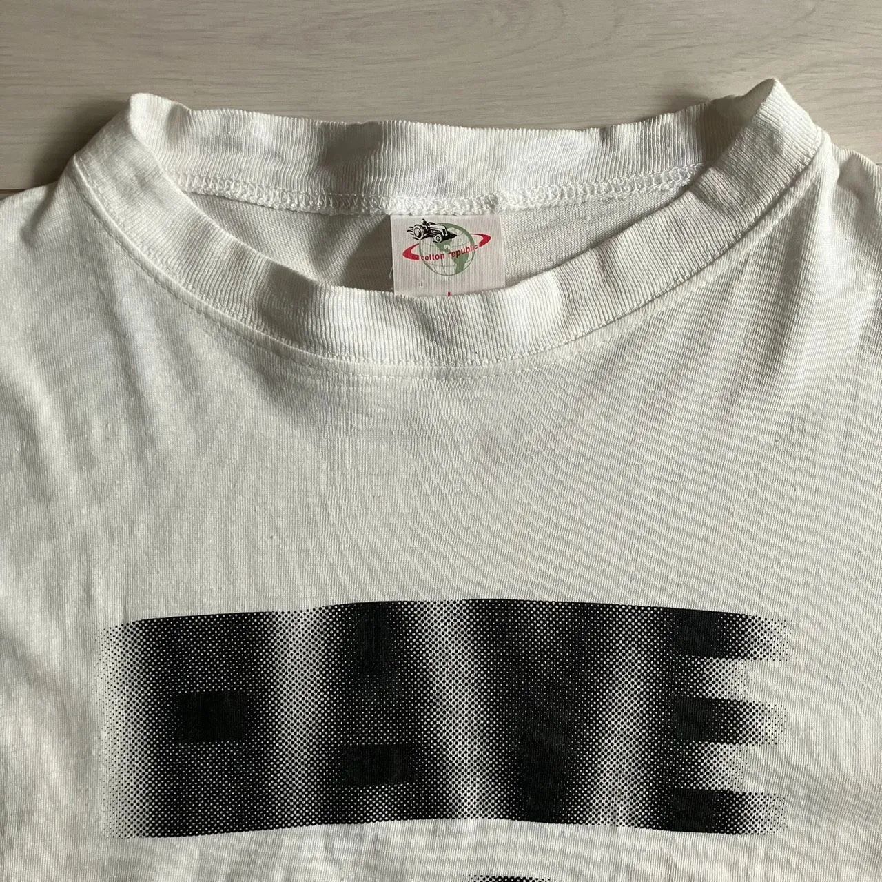 90s～ Tシャツ モーション文字 モザイク文字 ぼかし文字 Lサイズ