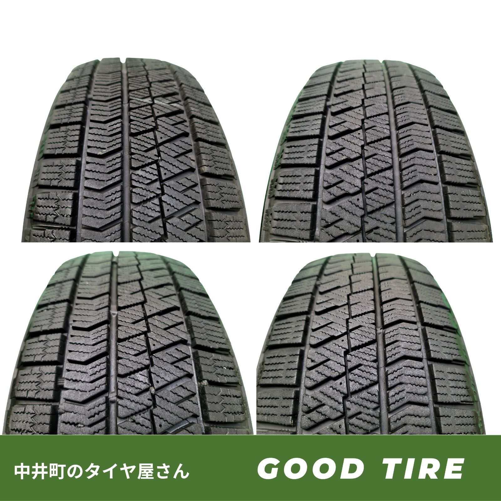 185|60R15 ブリヂストン BLIZZAK VRX2 4本 2021年製 冬用 8分山 タイヤ スタッドレスタイヤ アクア フィット ノート 6935