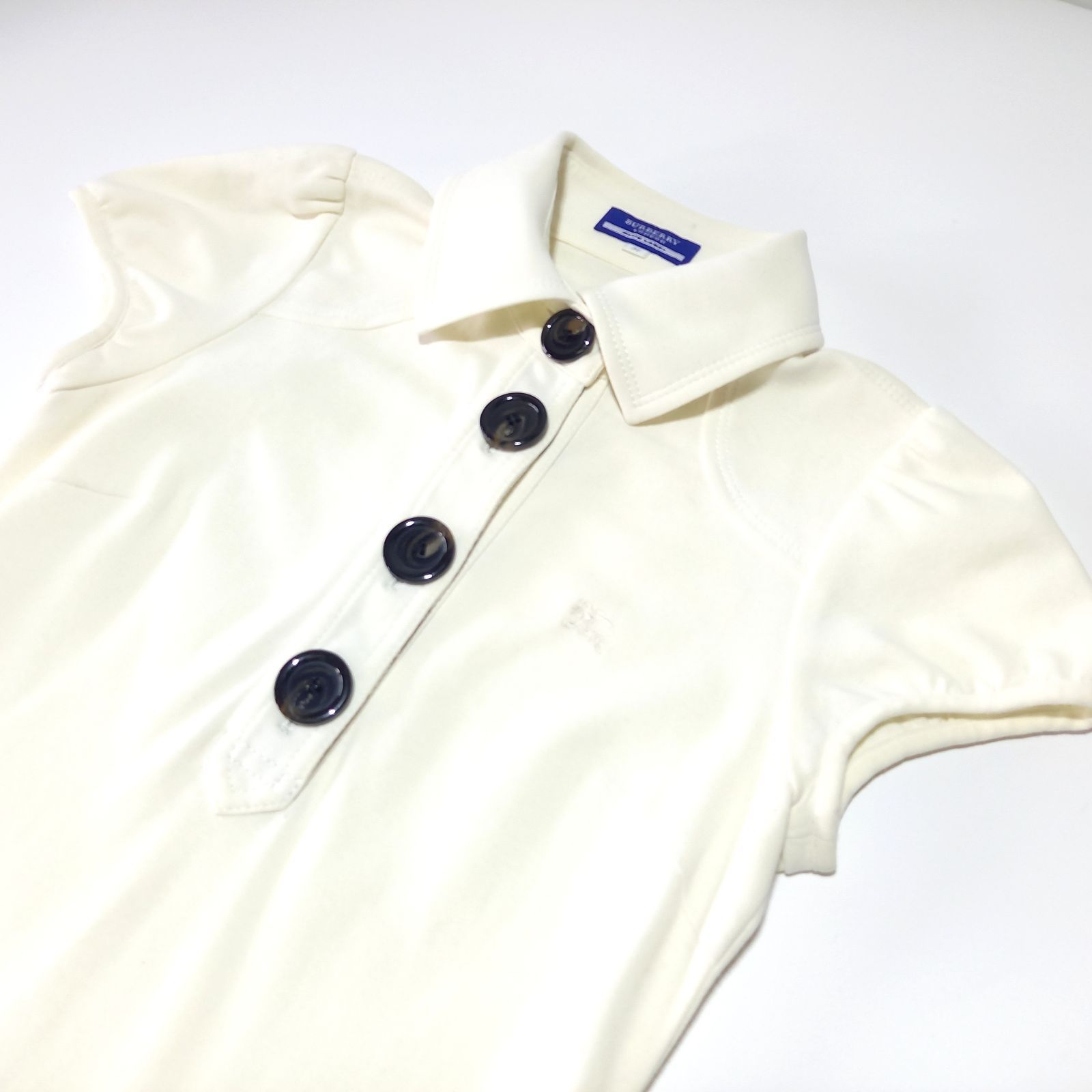 美品✨バーバリーブルーレーベル パフスリーブ ポロシャツワンピース 38 BURBERRY BLUE LABEL - BURBERRY BLUE LABEL バーバリーブルー