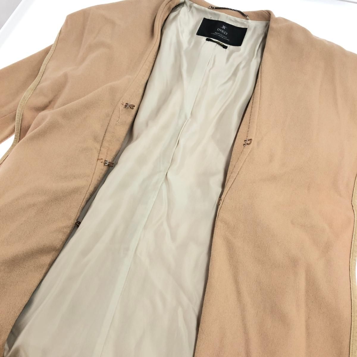 INED イネド カシミヤロングコート サイズ:11 ベージュ レディース