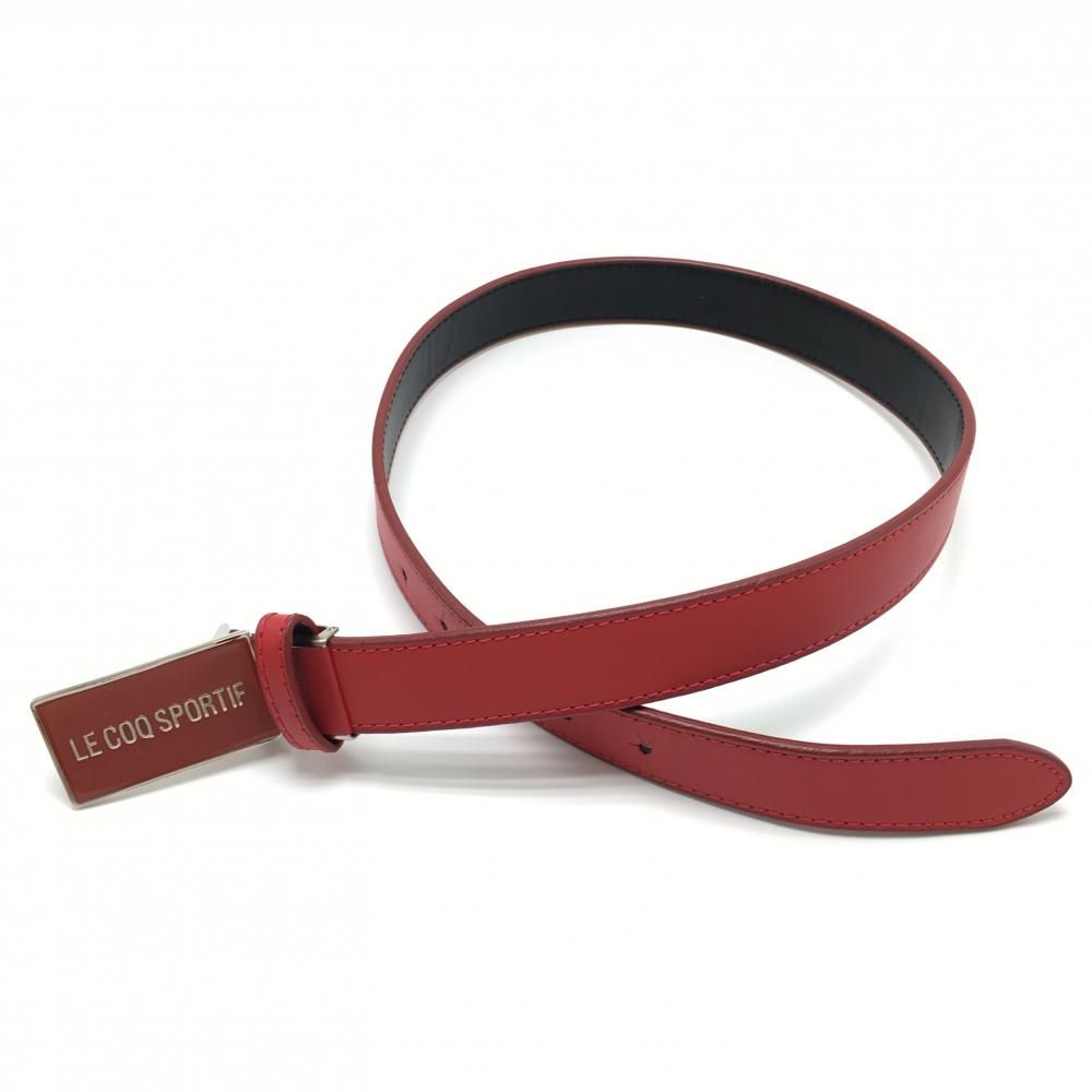 ☆特価☆【美品】ルコック トップ式ベルト レッド バックルロゴ