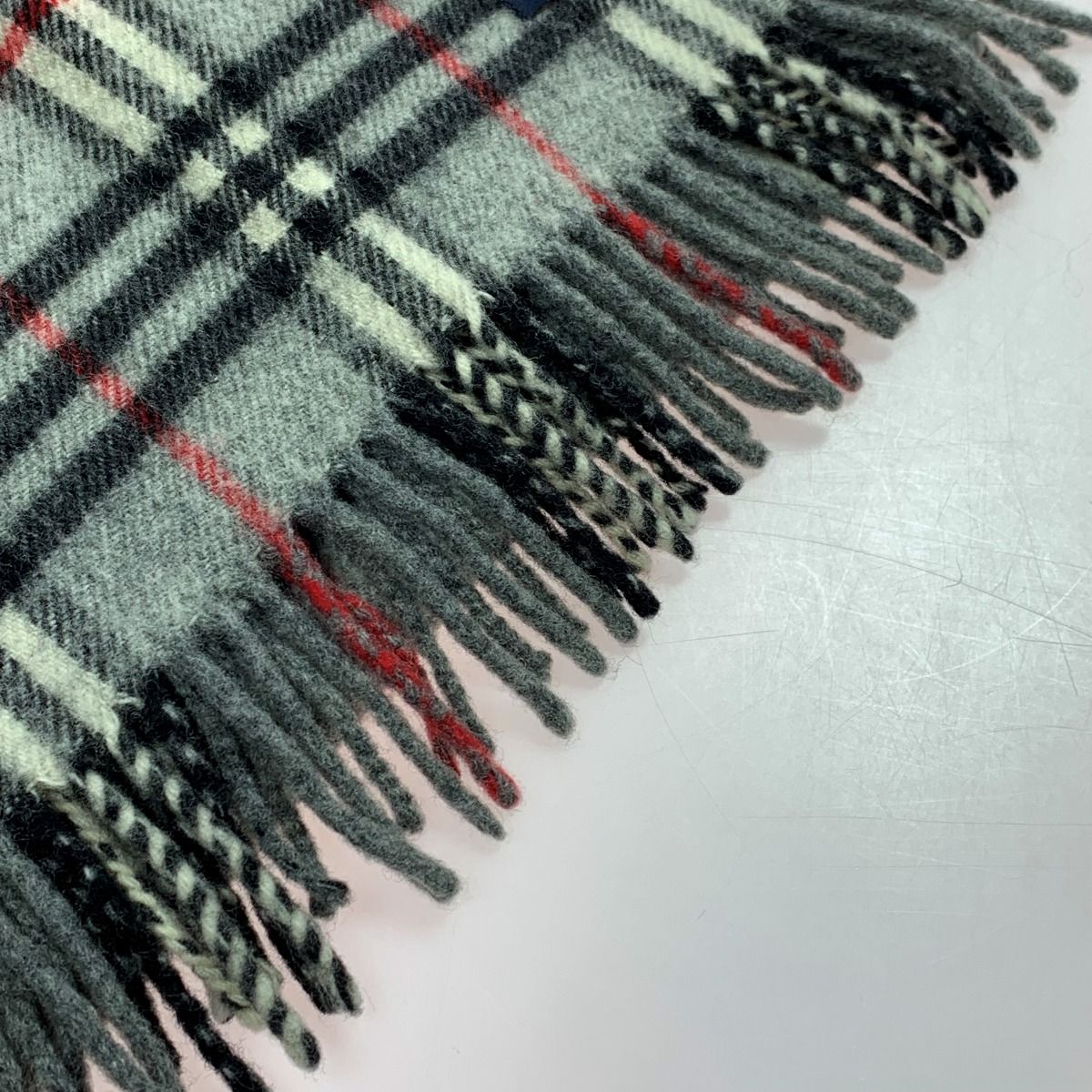 BURBERRY LONDON バーバリーロンドン チェック ウール グレー マフラー