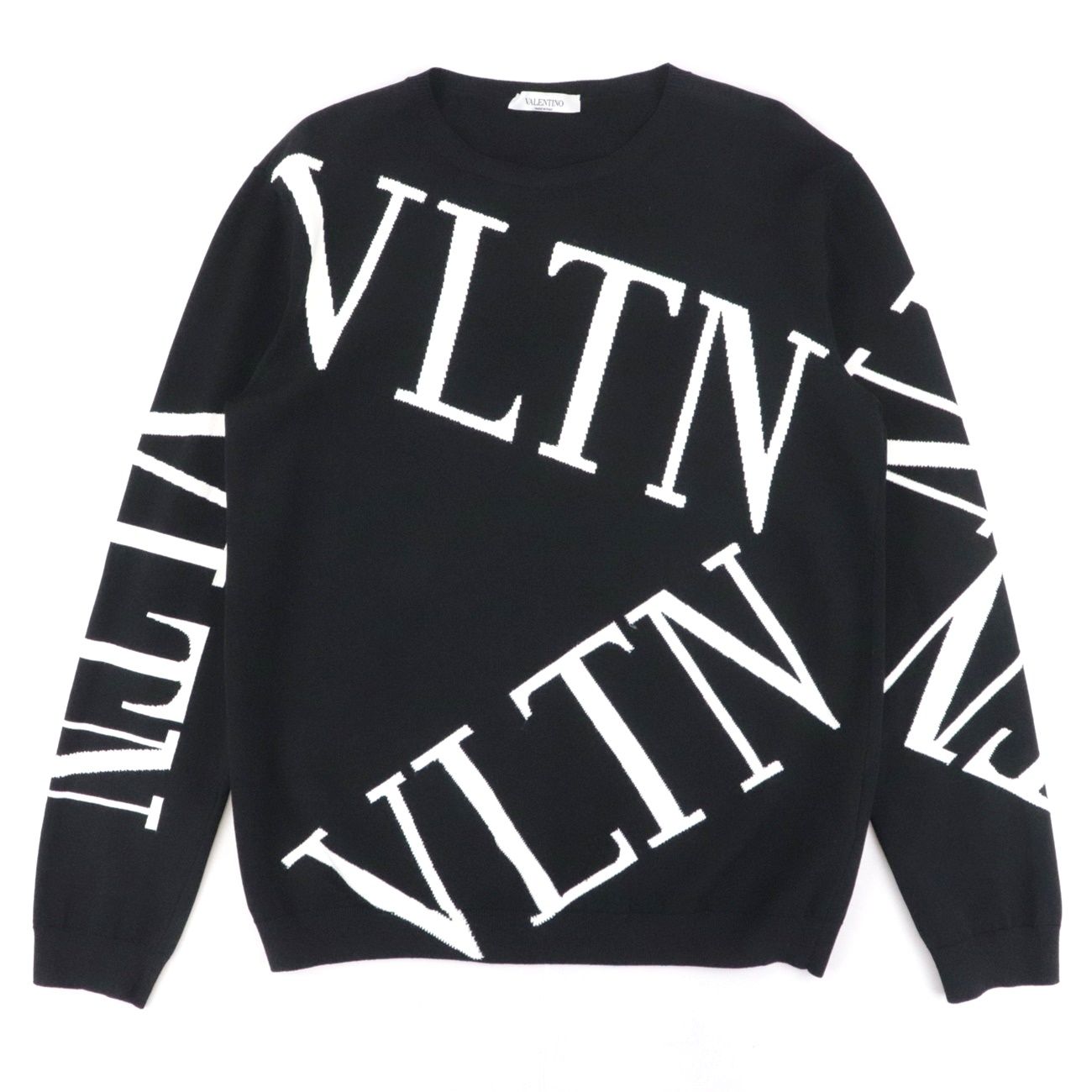 ヴァレンティノ VLTNロゴ ニット セーター メンズ 黒 白 M - オパール
