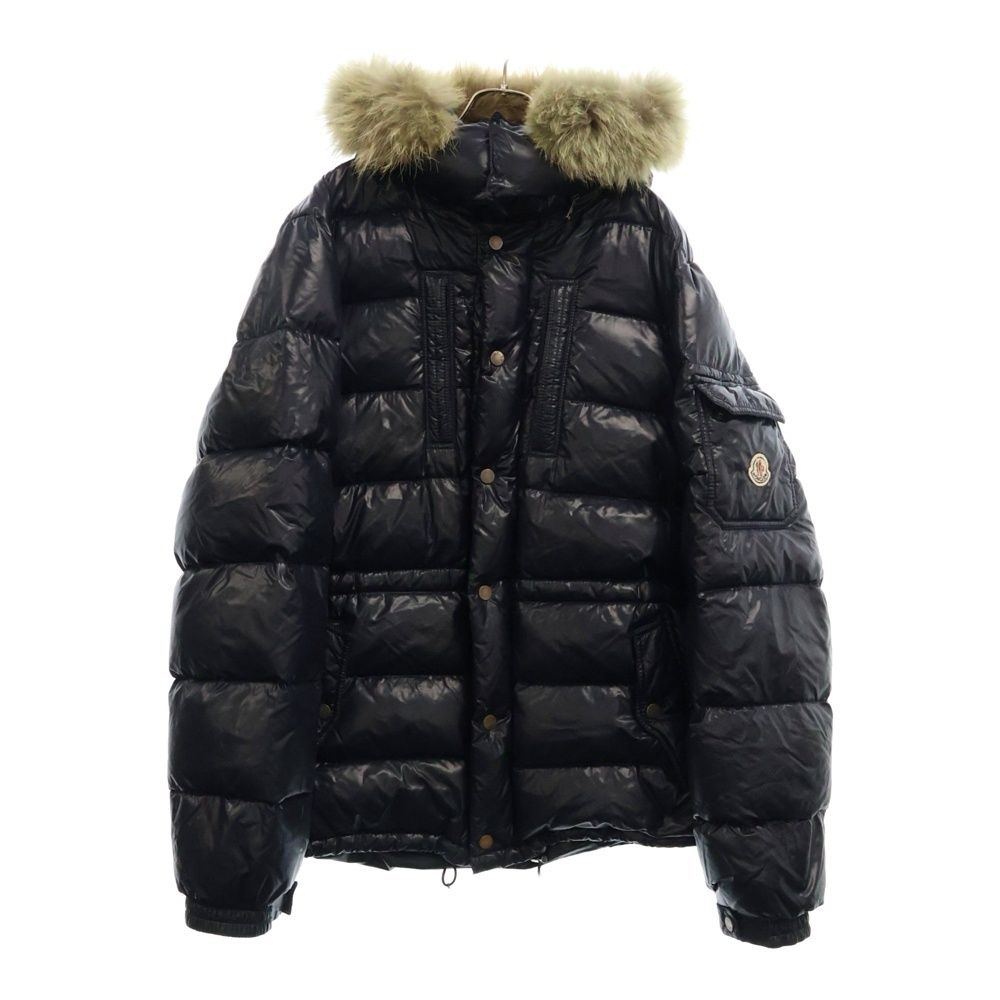MONCLER モンクレール ROD ロッド ファー付 ジップアップフーデッドダウンジャケット ネイビー 44502-91-68950