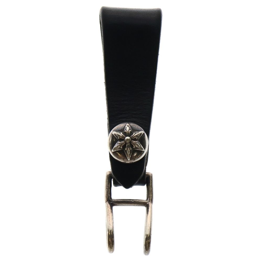 CHROME HEARTS クロムハーツ BELT LOOP スターボールボタンレザーベルトループ シルバー|ブラック