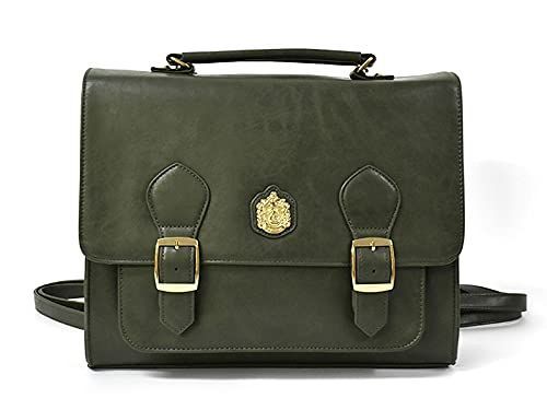 D.GREEN(スリザリン) ハリーポッター リュック バッグ グッズ レディース FLAPPER フラッパー ホグワーツ エンブレム フェイクレザー 3way サッチェルバッグ (D.GREEN(スリザリン))