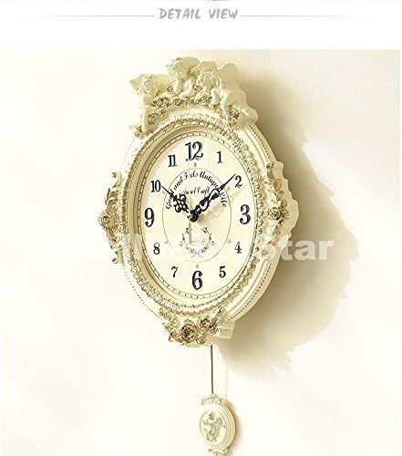 電波掛け時計 ゴールデンエンジェルラウンド振り子時計W (ホワイト) 電波掛け時計 ゴールデンエンジェルラウンド振り子時計Wの通販 by