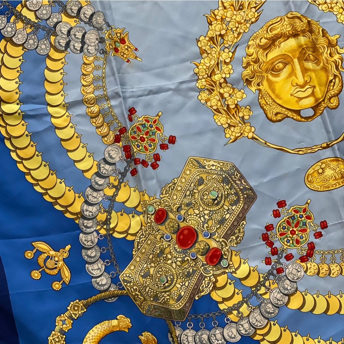 エルメス カレ90 KOSMIMA シルクスカーフ 宇宙 ジュエリー柄 HERMES