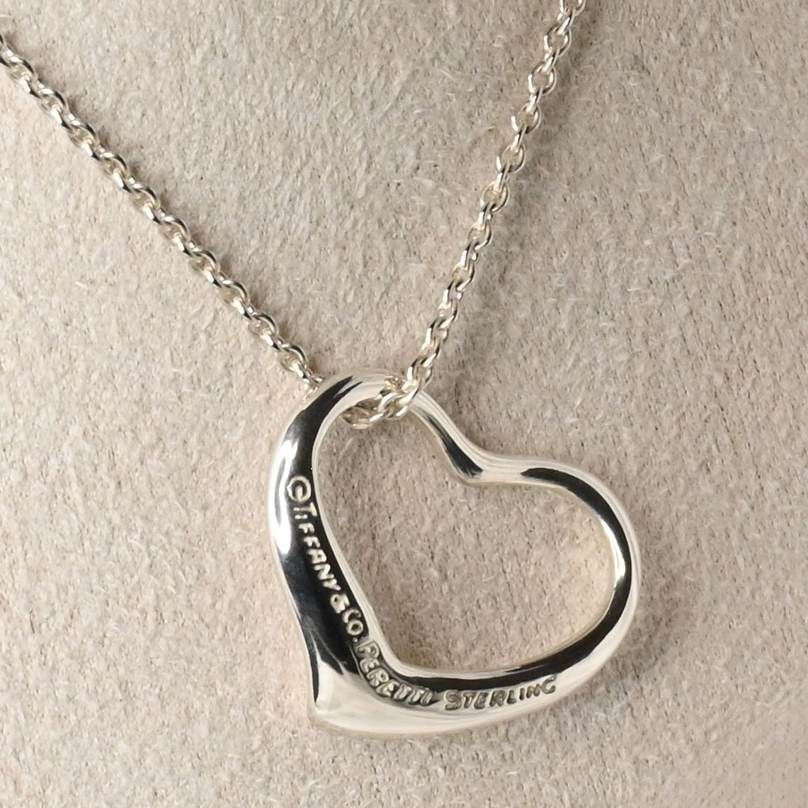 Tiffany & Co. ペレッティラウンドシルバー ネックレス 研磨済】Tiffany&Co. オープンハート ネックレス 41cmチェーン