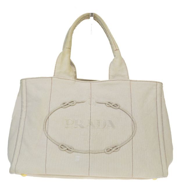 【中古】 プラダ(Prada) カナパ キャンバス トートバッグ アイボリー 07GC258