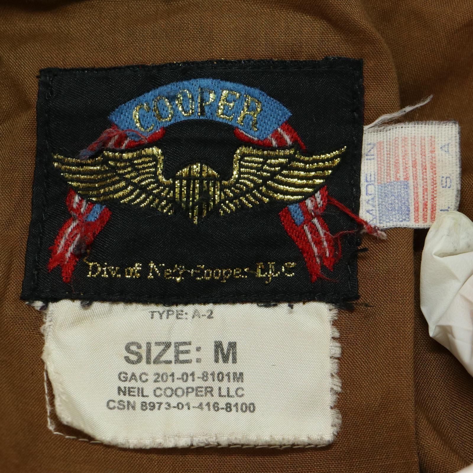 90年代 USA製 Cooper クーパー A-2 フライトジャケット レザー  