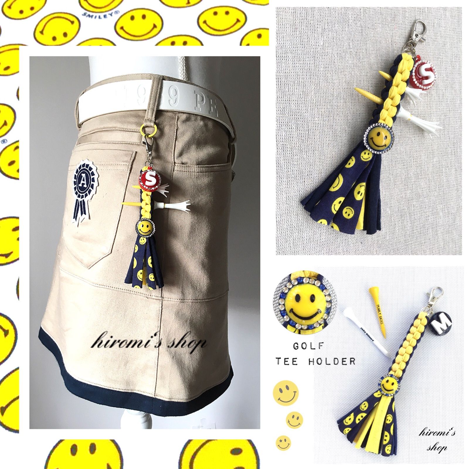 ゴルフ　ティーホルダー　キラキラニコちゃん　パンツ スカート ボールケース に ゴルフ ティーホルダー キラキラニコちゃん スカート パンツ