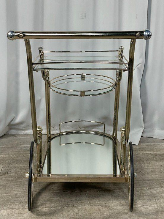 GS01 ガラス キッチン ワゴン バーカート ティートロリー アンティーク