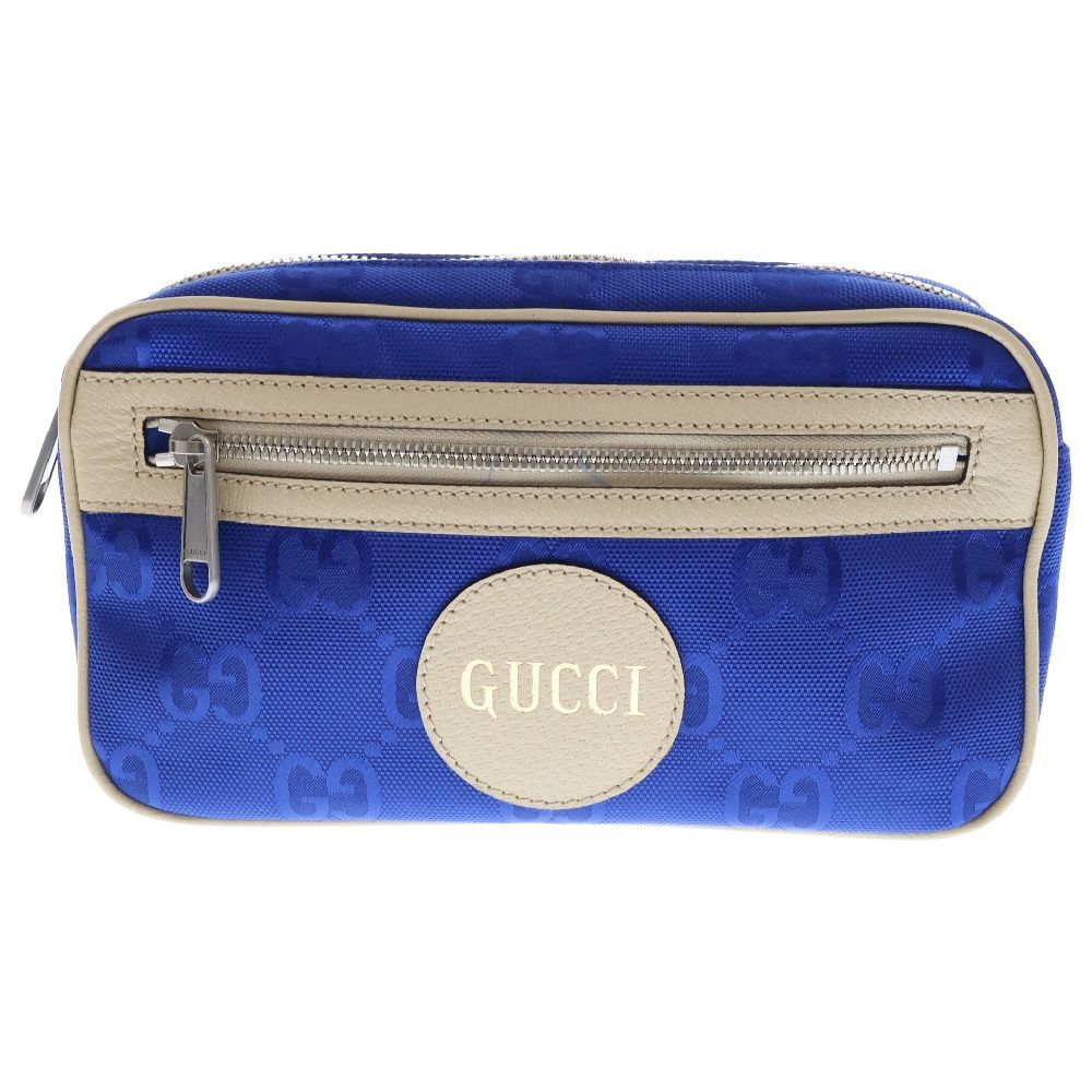 GUCCI (グッチ) GGスプリーム ウエストポーチ ボディバッグ ブルー