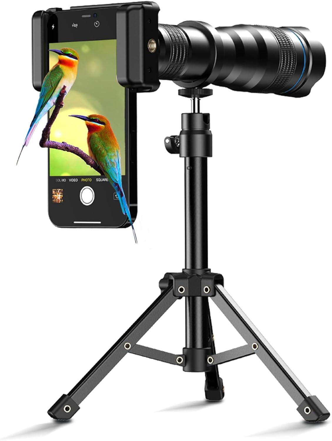 Apexel HD36倍望遠レンズ 新型なクリック付き単眼鏡 高倍率 ズームレンズ 望遠鏡 スマホレンズ 携帯レンズ 金属製の三脚付き 収納バック付き フォン用カメラレンズ 調整可能 iphone (36XJJ020)