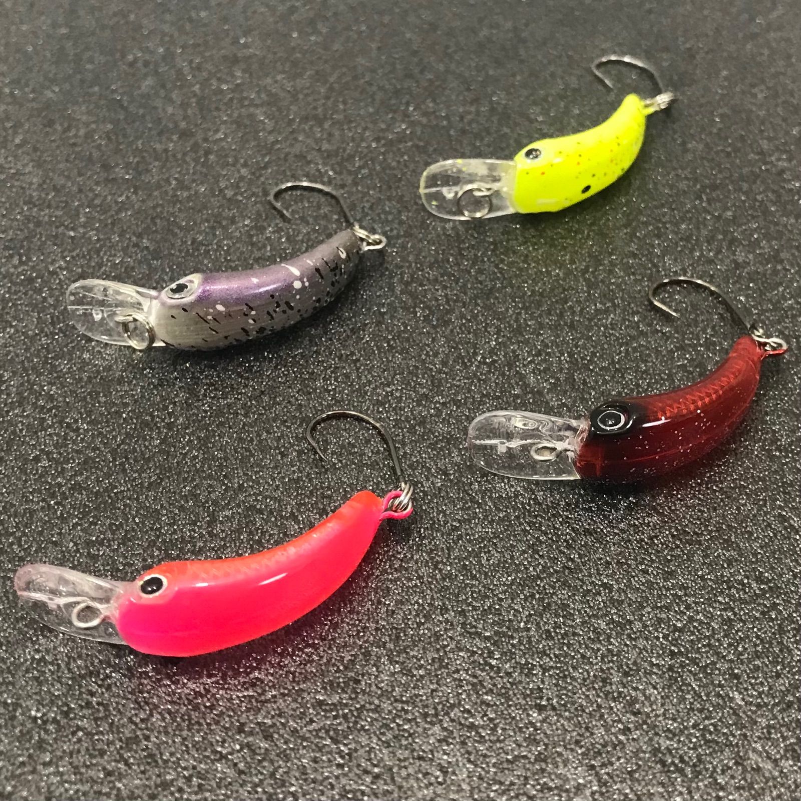 エリアトラウト向け小型クランクまとめ売り ニョロ系 エリアトラウト 菅釣り用 マイクロクランク 4個セット