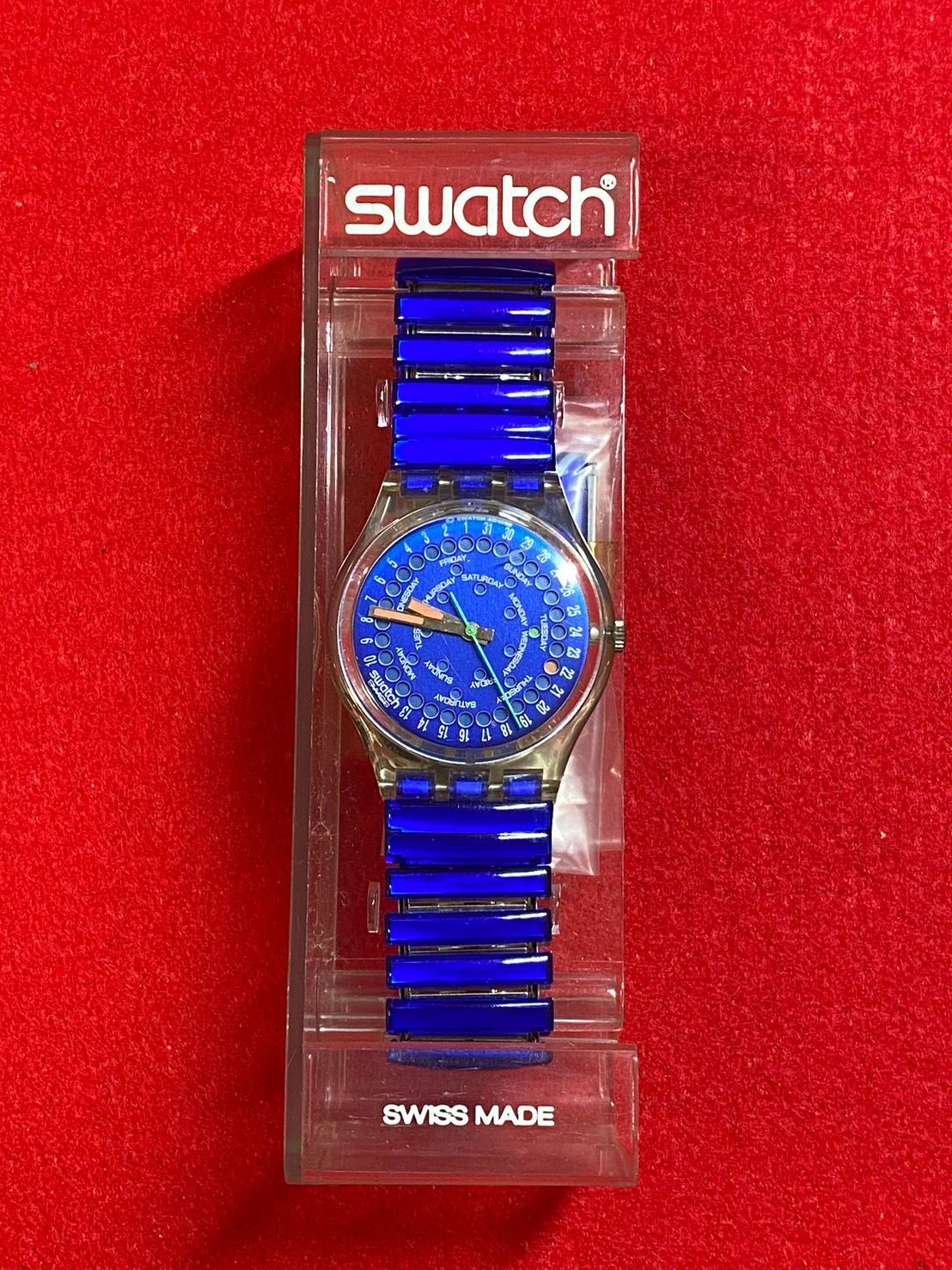 Swatch　スウォッチ　ブルードロップ　記念　腕時計　稀少　限定　メンズ　レア　クォーツ　アナログ　コレクション　SWISS　MADE　スイス　 メイド　時計　とけい　ウォッチ　watch　ブルー　blue　青　紺色