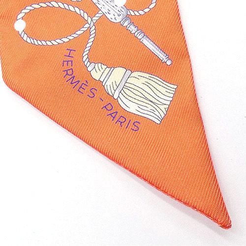 極美品 エルメス スカーフ HERMES シルク ツイリー Les Cles a Pois 鍵