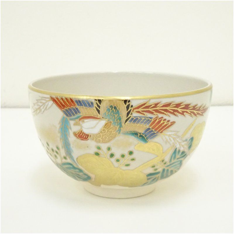 a670 送料込 扇面流文 水次 鳴滝窯 橋本城岳造 在銘 共箱 京焼 茶道具 京焼 鳴滝窯 橋本城岳造 金地扇面文茶碗（共箱） 茶道 抹茶 おしゃれ