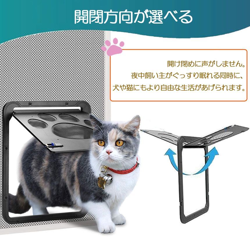 2枚セット 網戸用ペットの出入り口
