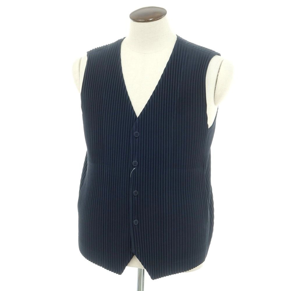 オムプリッセイッセイミヤケ ベスト オムプリッセ ブルーHOMME PLISSE