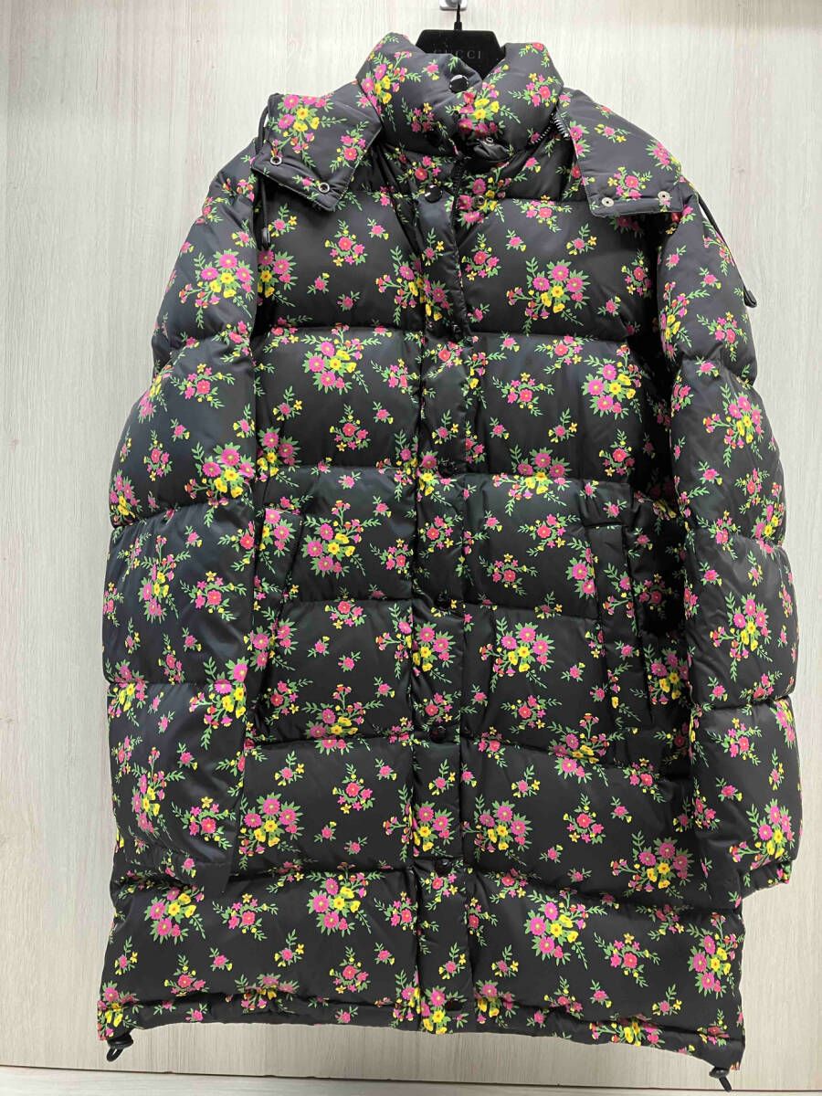 GUCCI グッチ ダウンコート 表記サイズ38 ブラック 花柄
