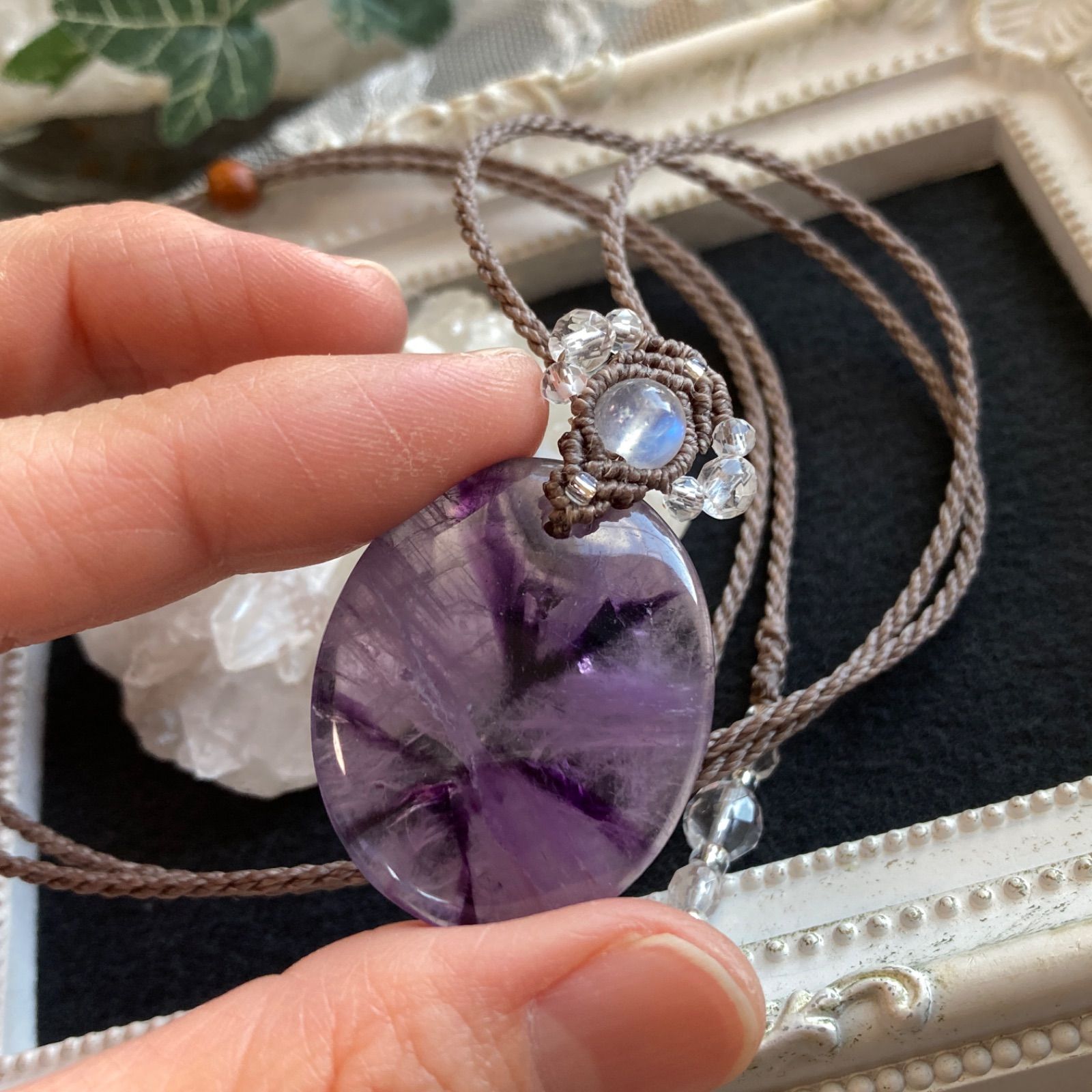 アメジスト マクラメ ネックレス