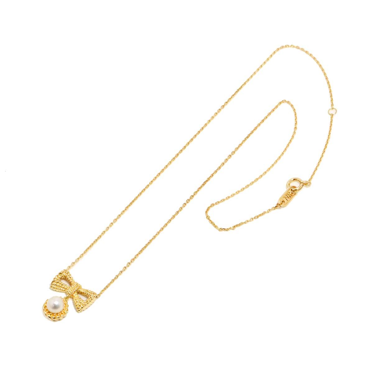 ニナリッチ NINA RICCI アコヤ真珠 5.4mm ネックレス 40cm K18 YG 