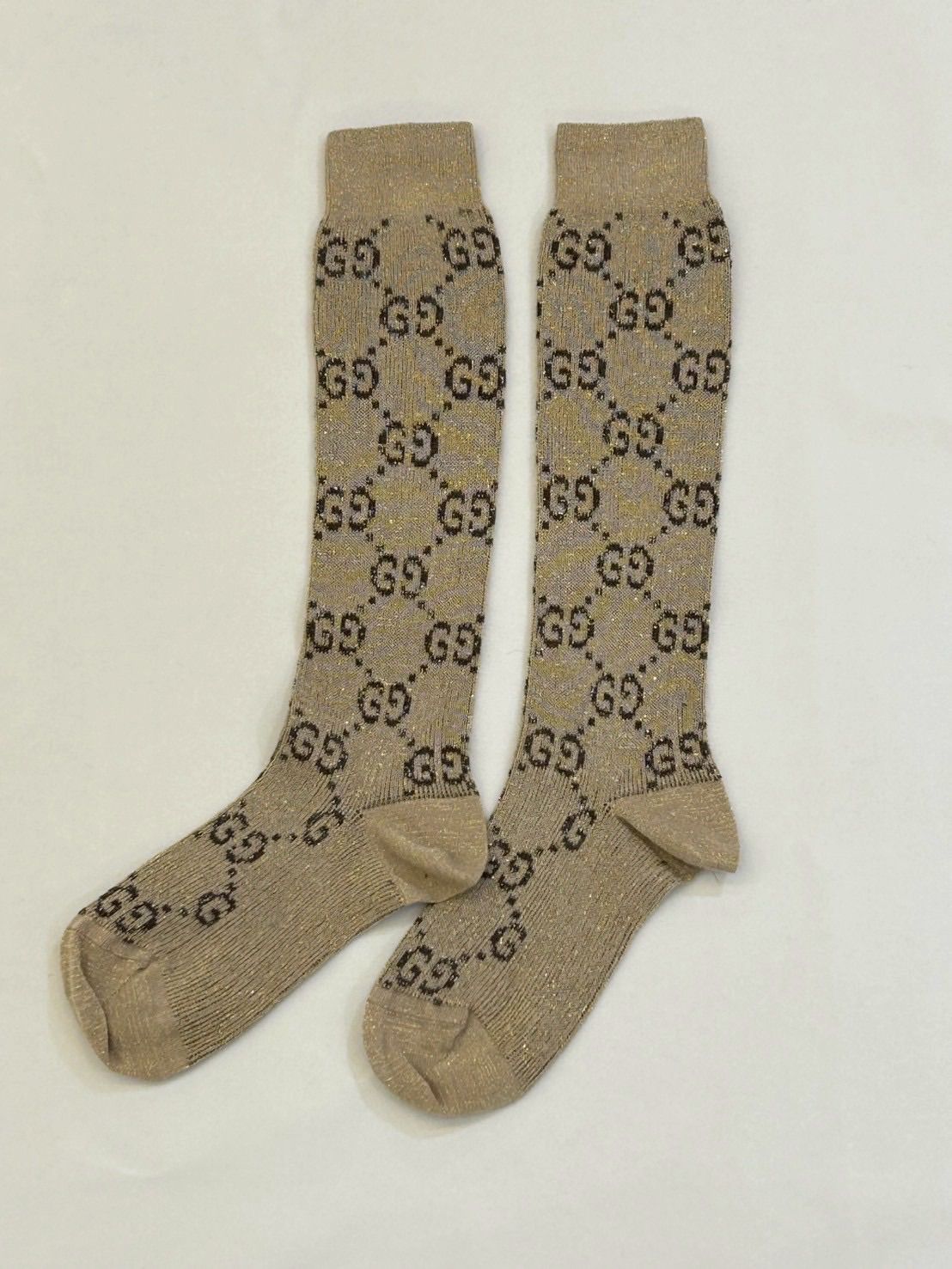 GUCCI GGロゴ ラメソックス ベージュ GUCCI GGロゴ ラメソックス ベージュ