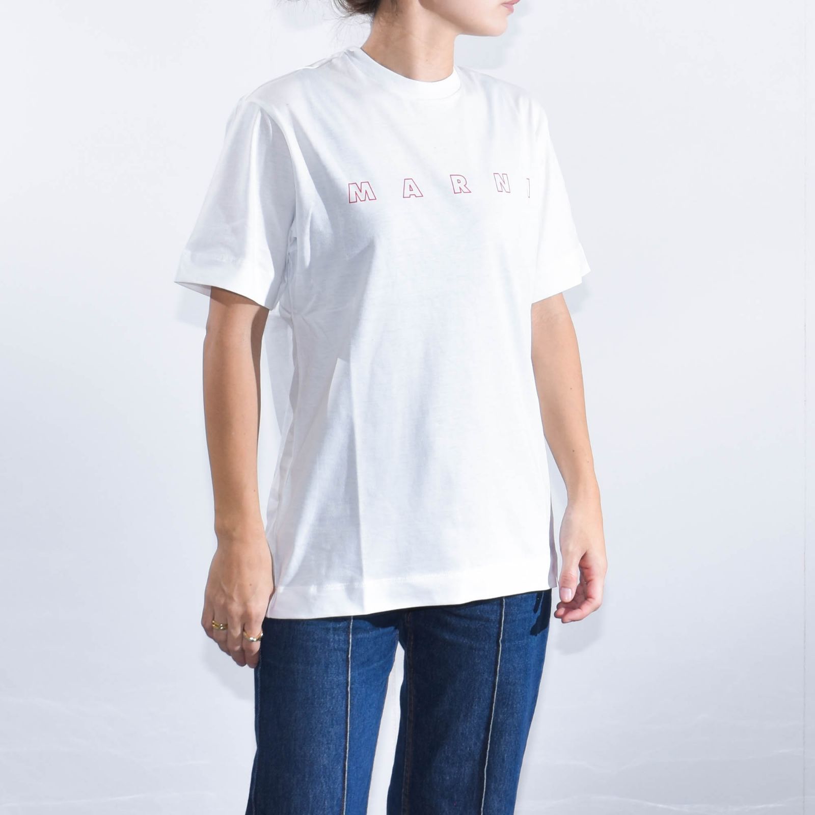 ホワイト】マルニ Tシャツ キッズ ロゴ MARNI KIDS M01466 M00RF