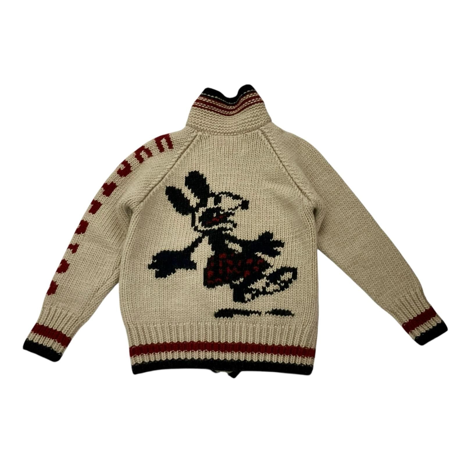 199990 HYSTERIC GLAMOUR ヒステリックグラマー ミニーマウス カウチンセーター ベージュ ウール レディース