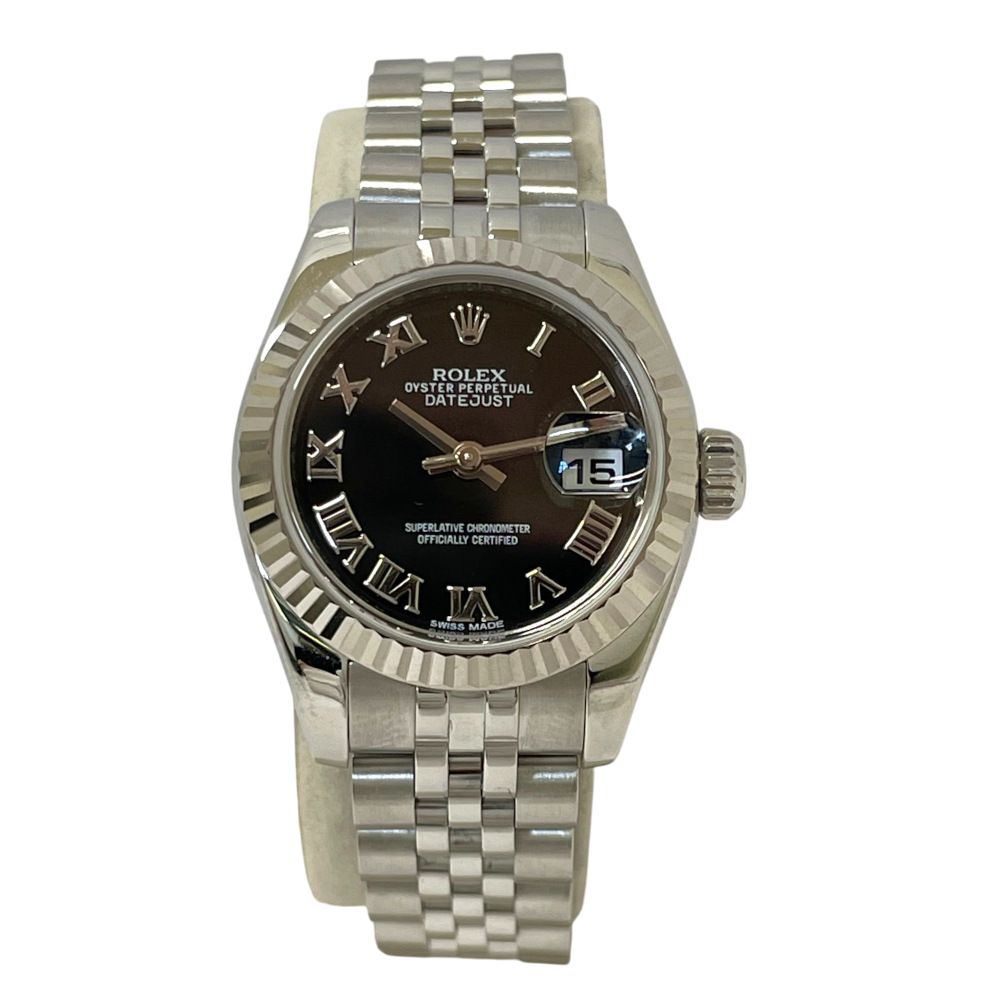 □ROLEX 【ロレックス】179174 デイトジャスト ブラック 25/6OH済 A25