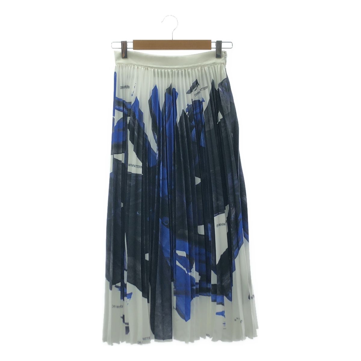 Off-White | オフホワイト | Brush Stroke Pleated Skirt ブラッシュ ストローク プリーツ スカート | 40 | ホワイト|ブラック|ブルー | レディース