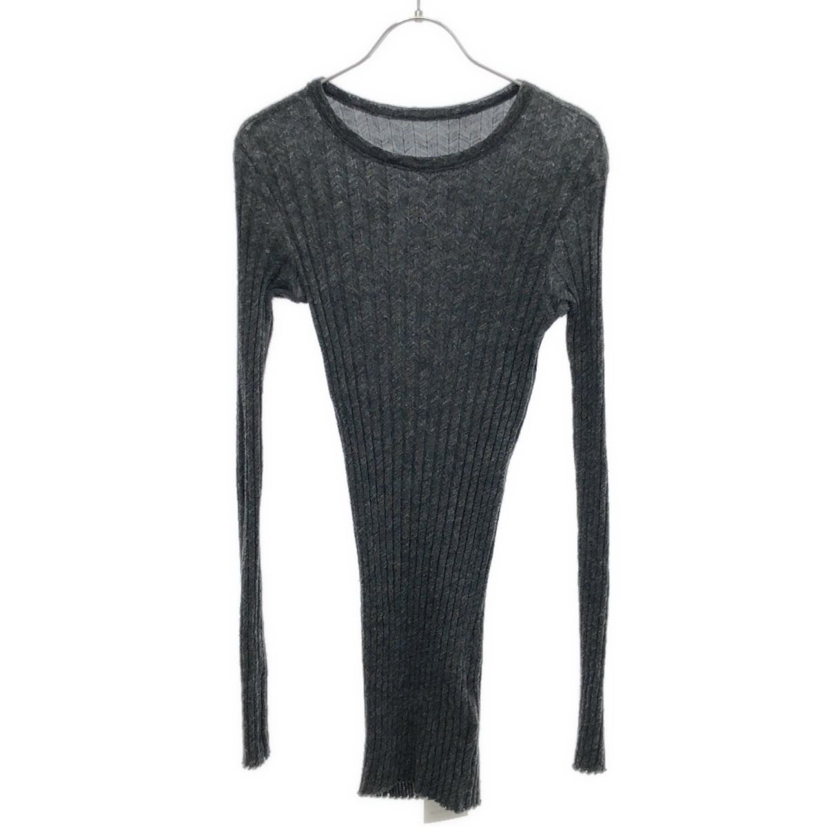 Y s ワイズ ウールリブニットセーター YX-T15-164 チャコールグレー 2