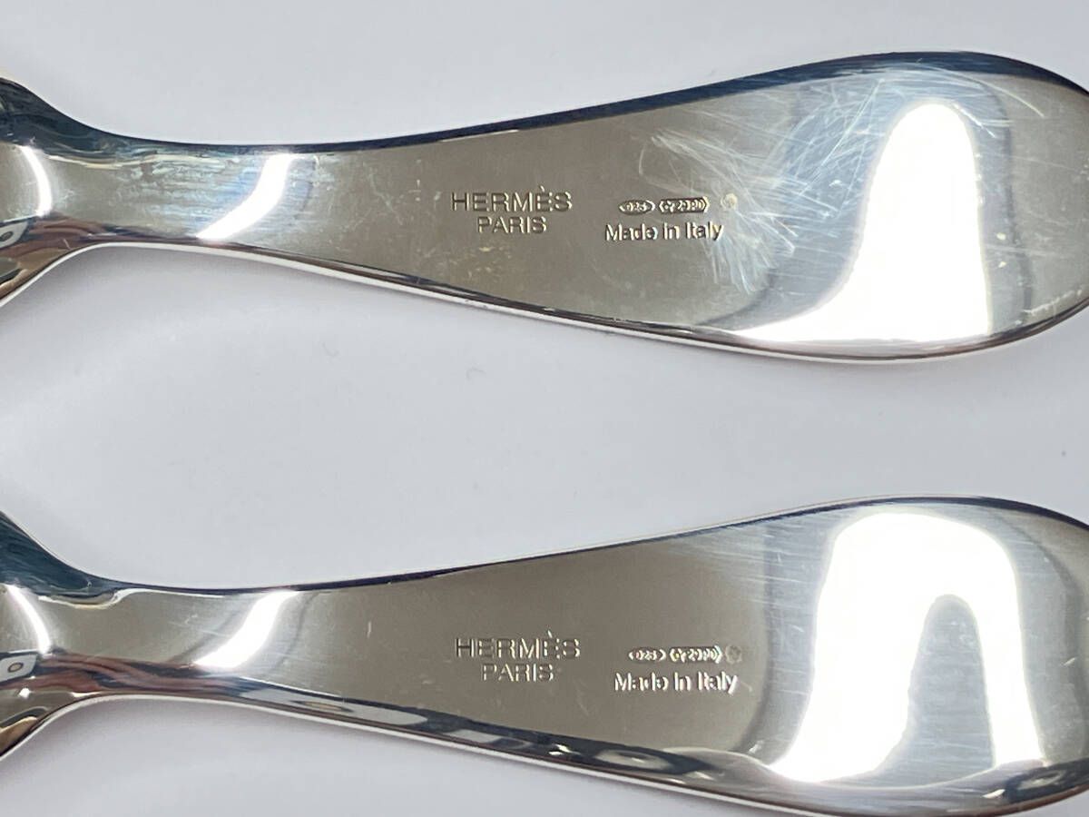 HERMES エルメス カトラリー スプーン3本フォーク3本/保存袋付  