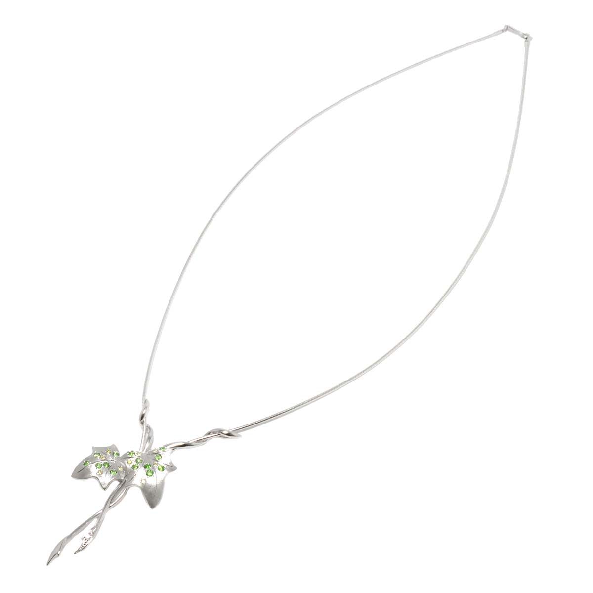 ミキモト MIKIMOTO ガーネット 0.63ct ダイヤ 0.15ct ネックレス 45cm 