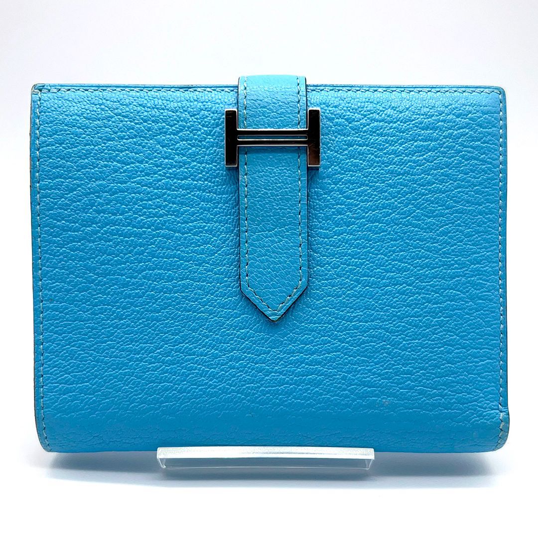 希少カラー✨ HERMES エルメス べアンスフレ ブルー 水色 長財布