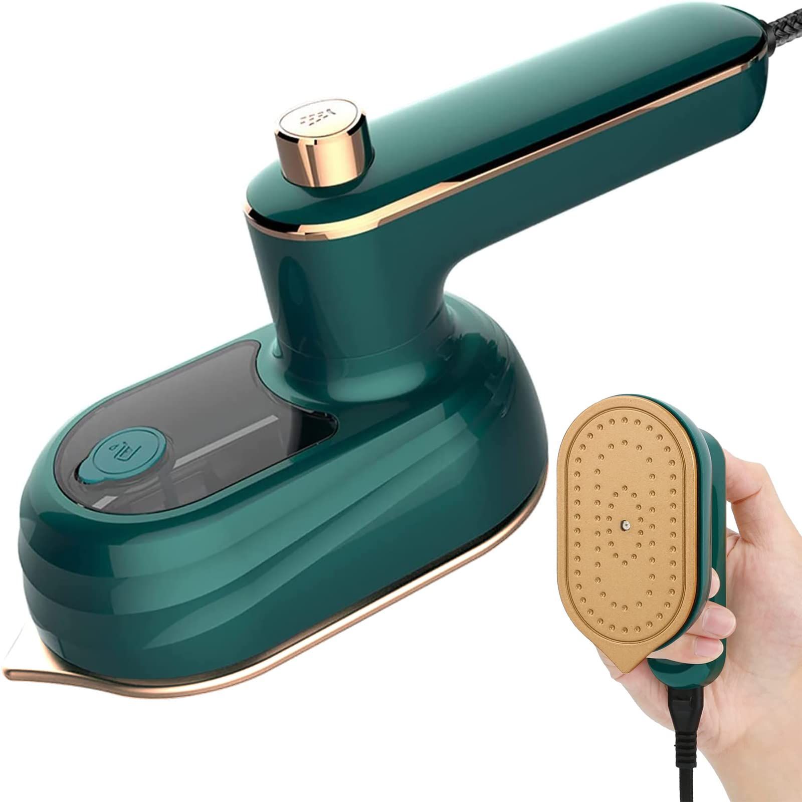脱臭 除菌 38w低電力 消臭 180度回転ハンドル コンパクト 水漏れ防止 軽量 ミニアイロン 手芸用 (Green) 小型 【人気初登場】アイロン