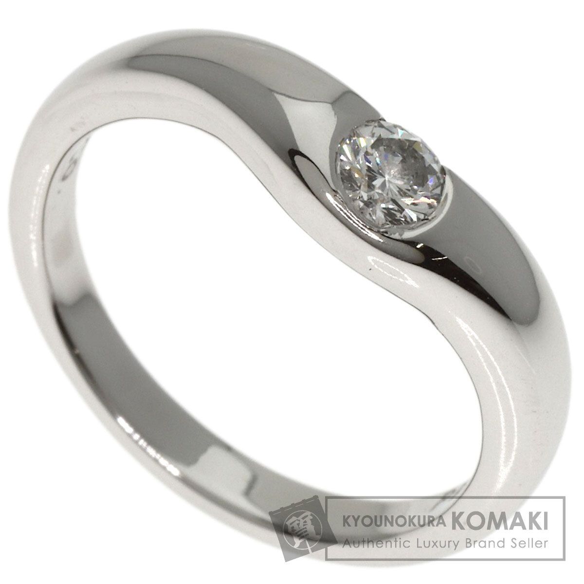 TIFFANY-Co. ティファニー エルサペレッティ カーブドバンド 1P ダイヤモンド リング 指輪 PT950 レディース