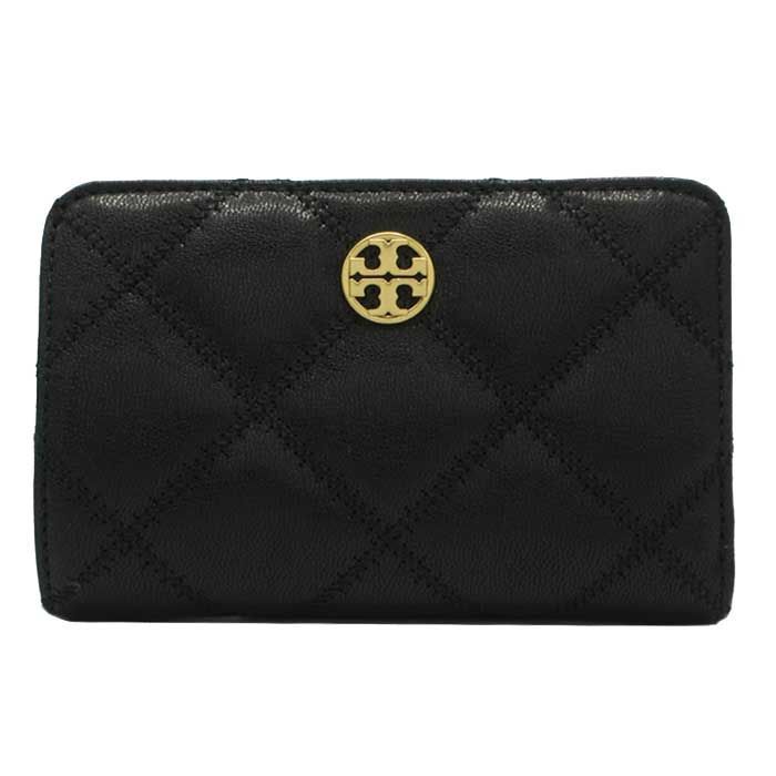 トリーバーチ 二つ折り財布 ウィラ キルティング調 ミディアム ウォレット 150077 0823 BLACK | 001 アウトレット レディース
