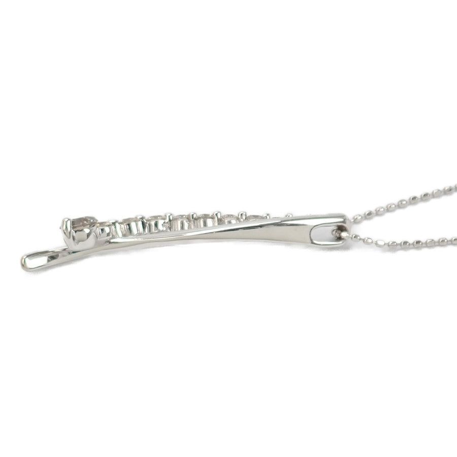 K18WG デザイン ネックレス ダイヤ 0.31/0.25CT - メルカリ