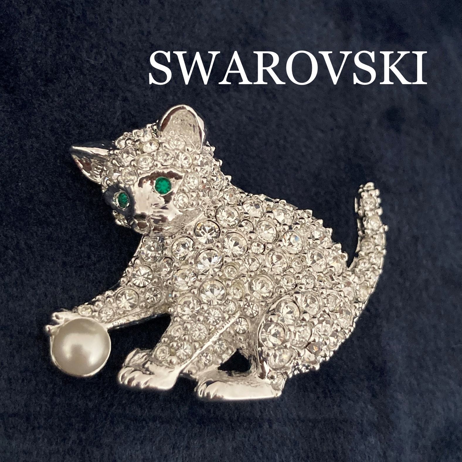 スワロフスキー SWAROVSKI ペルシャ猫 SWAROVSKI スワロフスキー シャムねこ ネコの置物｜Yahoo!フリマ