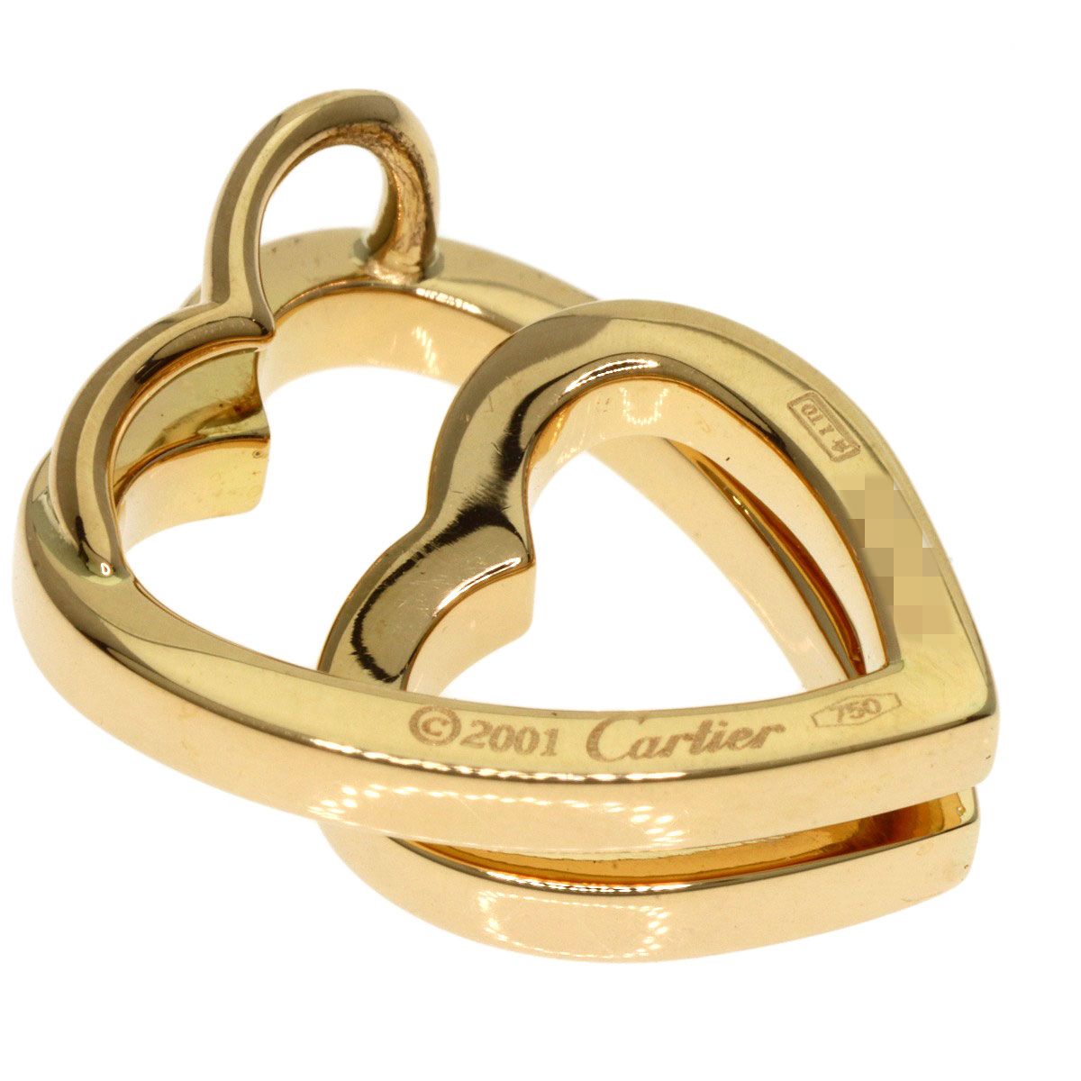 CARTIER カルティエ インターレースハート ペンダントトップ K18YG 