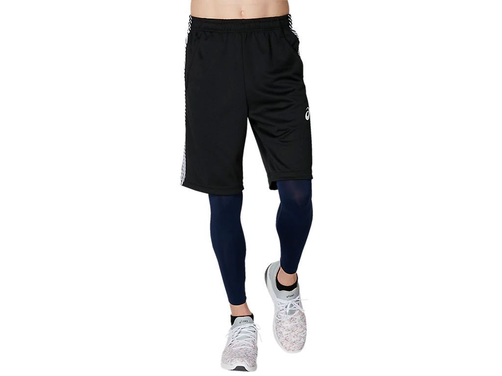 アシックス TRハーフパンツ(レギュラー) PブラックxBW M