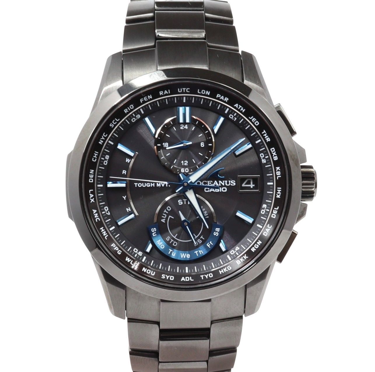 CASIO カシオ オシアナス OCW-T2500 デイト クロノグラフ 電波ソーラー チタン 黒文字盤 ブラック 腕時計