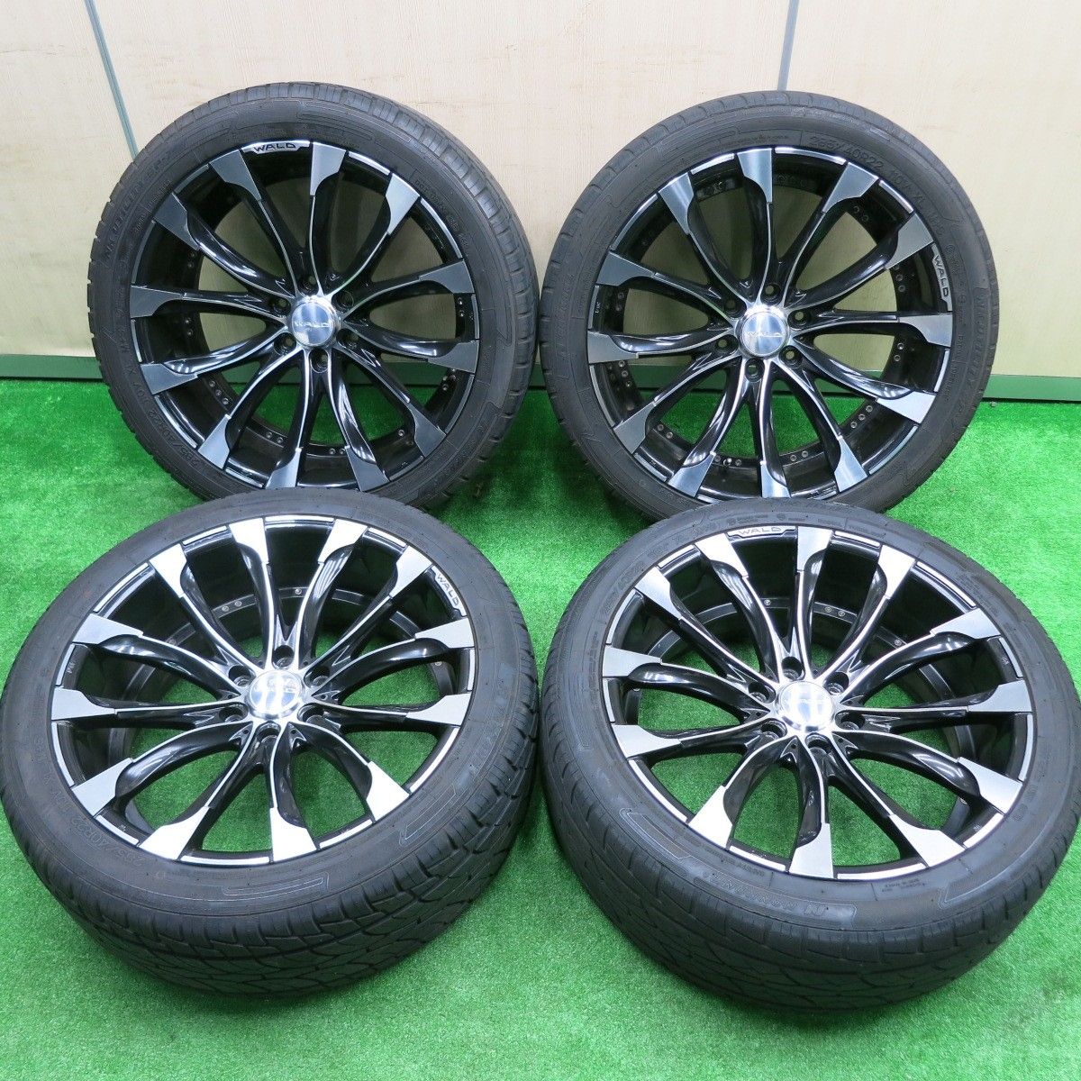 送料無料] バリ溝！9分☆WALD ジャレット 285/40R22 ヴァルド ナンカン 