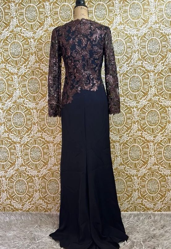 新品】タダシショウジ US2 美しいブラックのロングレースドレス - メルカリ 