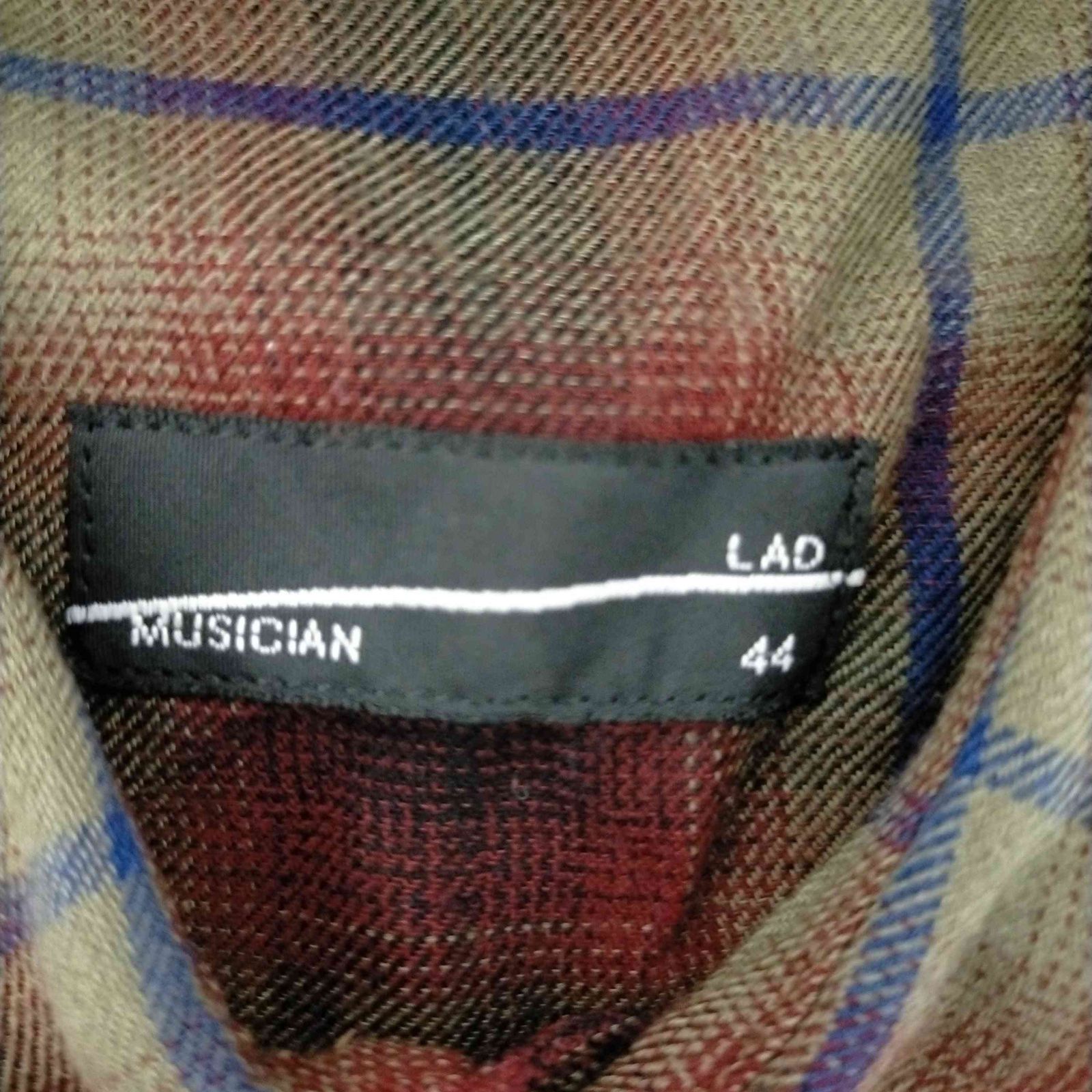 ラッドミュージシャン LAD MUSICIAN ROUND COLLAR SHIRT オンブレ