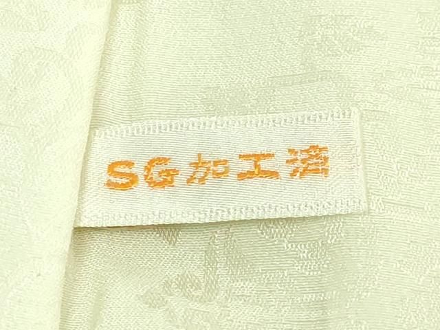 平和屋本店□極上 龍村美術織物 長襦袢 袷 稜華文錦 鳥の子色地 逸品