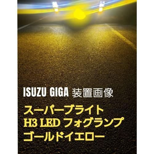 イエロー スーパーブライト H3 LED フォグランプ 12V 24V 兼用 (10V~60V) 普通車 トラック フォグ ライト ゴールドイエロー  黄色 イエロー (イエロー) - メルカリ